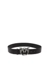 PINKO LOVE BERRY 4 LEATHER BELT WITH LOGO BUCKLE