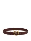 Pinko Love Birds High Leather Belt 4cm In Brown