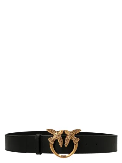 Pinko Lovebird Metal Buckle Belt In Pattern