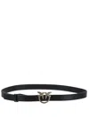 Pinko Logo Birds Leather Belt In Black