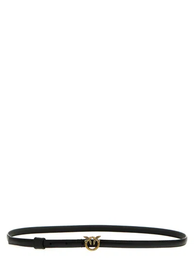Pinko Ceinture Large Love Birds En Cuir 4cm In Black