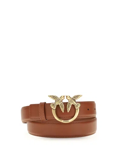 Pinko Brown Calf Leather Bos Taurus Regular Belt