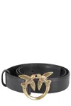 Pinko Love Birds Belt In Q Nero - Antique Gold