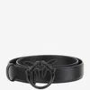 Pinko Love Berry Leather Belt In Black