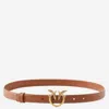 Pinko Love Berry Leather Belt In Brown