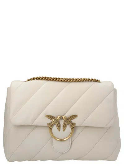 Pinko Love Big Puff Chained Crossbody Bag In White
