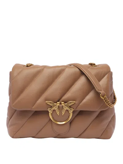 Pinko Love Big Puff Maxi Quilt Bag In Beige