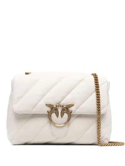 Pinko Love Big Puff Quilted Logo-embellished  Bag In White
