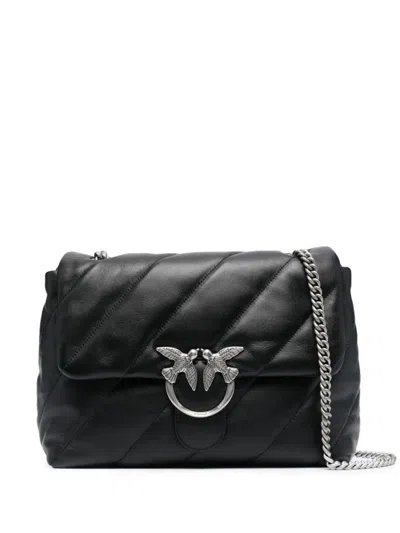 Pinko Love Big Puff Quilted Shoulder Bag In Black