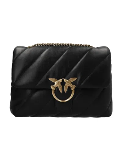 Pinko Love Big Puff Quilted Shoulder Bag In Black