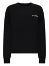 Pinko Black Love Birds Maxi Logo Sweater In Black