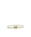 Pinko Fine Ceinture Love Birds En Cuir 2cm In White