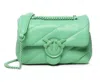 Pinko Love Bird Quilted Crossbody Bag In Green