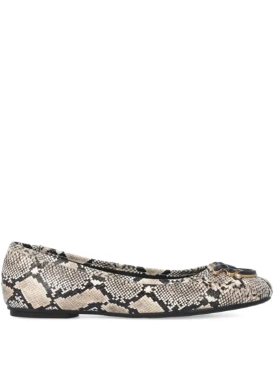 Pinko Love Birds Ballet Flats In Gray