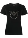 Pinko Love Birds Bead-embellished T-shirt In Black