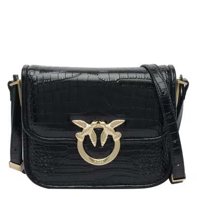 Pinko Love Birds Box Bag In Black