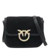 Pinko Suede Mini Love Bag Box Shoulder Bag In Black