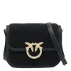 Pinko Suede Mini Love Bag Box Shoulder Bag In Black