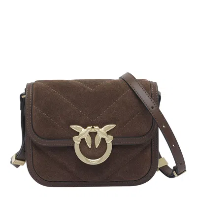 Pinko Love Birds Box Bag In Brown