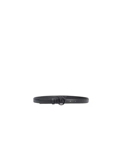 Pinko Love Birds Buckle Belt In Black