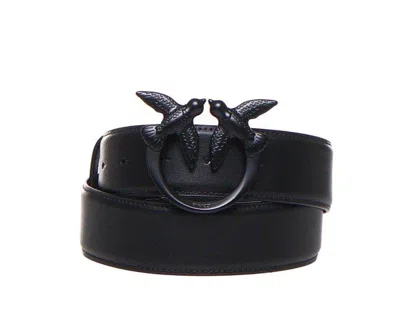 Pinko Love Birds Buckle Belt In Black