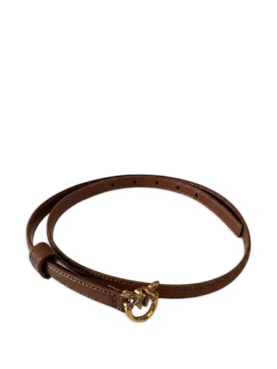 Pinko Love Birds Buckle Belt In Brown
