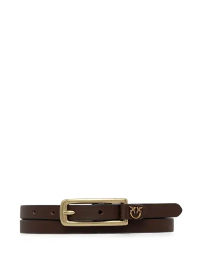 Pinko Love Birds Buckle Belt In Brown