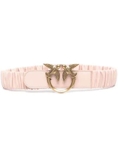 Pinko Love Birds-buckle Belt In Pink