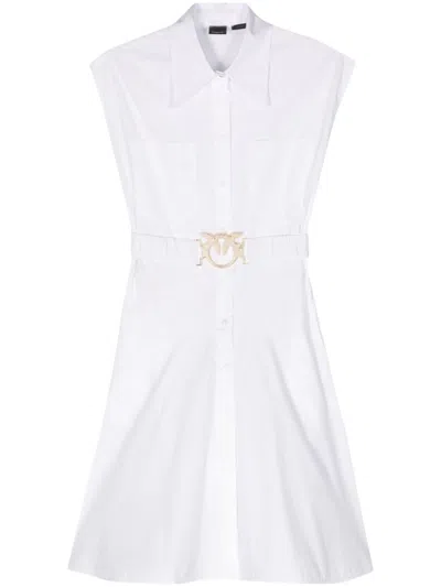 Pinko Shirt Dress With Love Birds Belt In Bianco