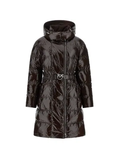 Pinko Love Birds Buckle Down Coat In Multi