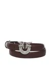 Pinko Love Birds Buckle-embellished Belt In Brown