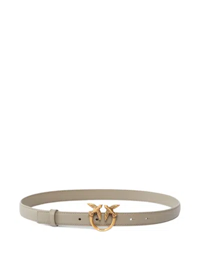 PINKO LOVE BIRDS-BUCKLE LEATHER BELT