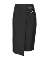Pinko Love Birds Buckle Pencil Skirt In Black