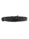 Pinko Love Birds-buckle Thin Belt In Black