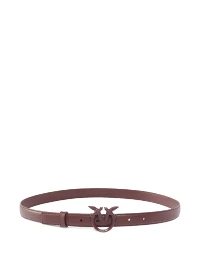 Pinko Love Birds Buckled Belt In Brown