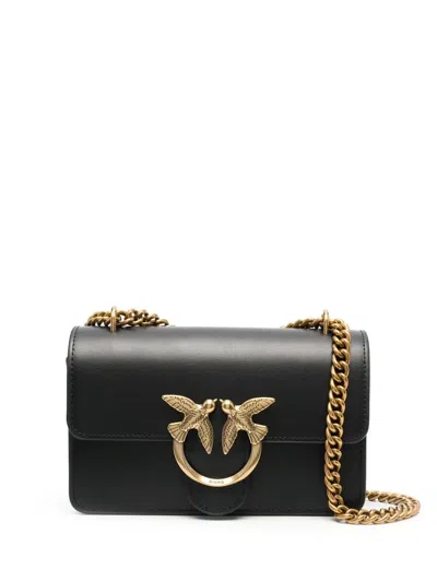 PINKO LOVE-BIRDS CALF-LEATHER SHOULDER BAG