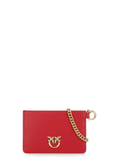 Pinko Love Birds Card Holder In Red