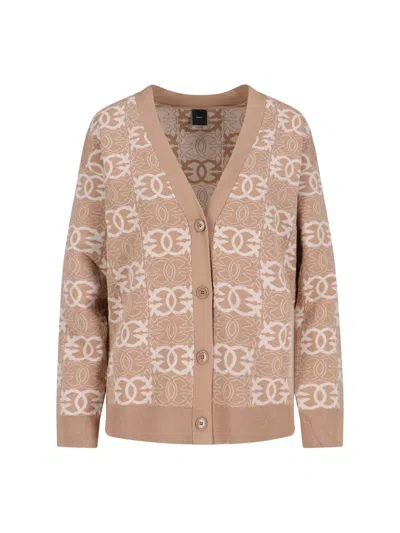 Pinko 'love Birds' Cardigan In Neutral