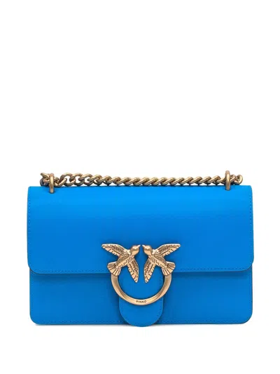 Pinko Love Birds Chain Shoulder Bag In Blue