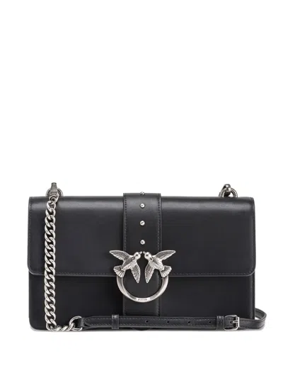 Pinko Love Birds Chain-strap Shoulder Bag In Black