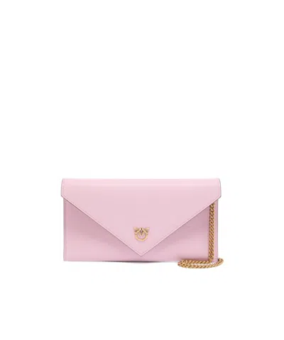 Pinko Love Birds Chain-linked Clutch Bag