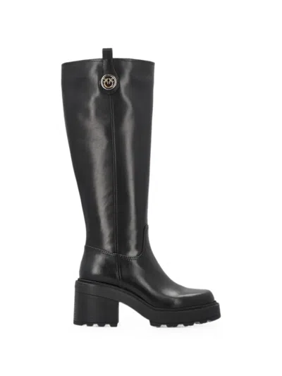 Pinko Love Birds Chunky-sole Boots In Black