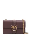 Pinko Love Birds-clasp Satchel In Brown