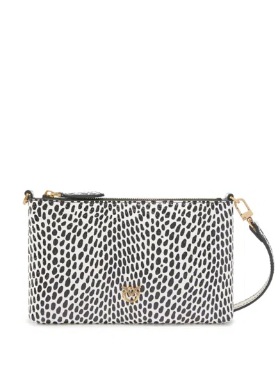 Pinko Love Birds Clutch Bag In 白色