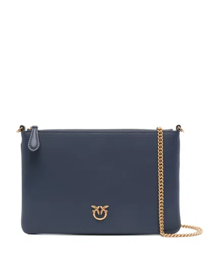 Pinko Love Birds Clutch Bag In Blue