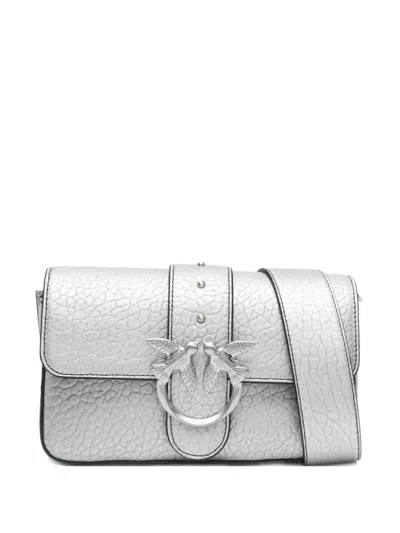 Pinko Love Birds Crossbody Bag In Silver