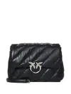 Pinko Small Love Bag Puff Maxi Quilt New Buckle Shoulder Bag In Black
