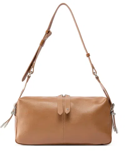 Pinko Love Birds-detail Shoulder Bag In Brown
