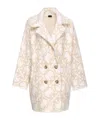 Pinko Love Birds Double-breasted Coat In White