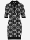 Pinko Love Birds Dress In Viscose Blend In Black